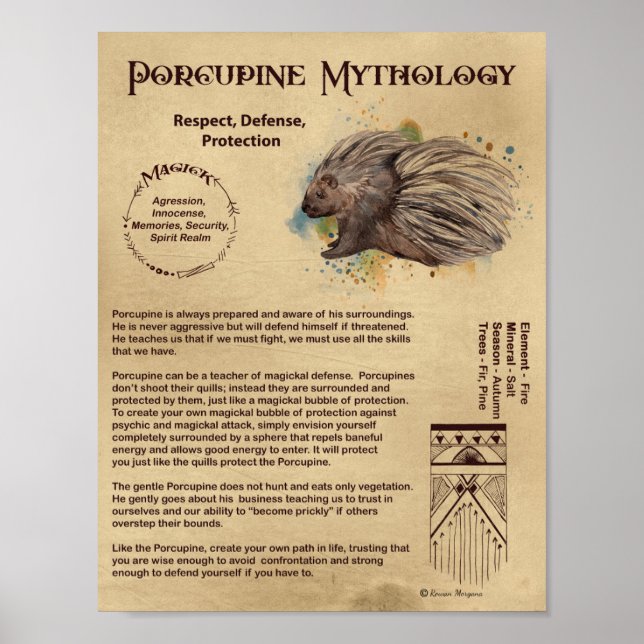 PORCUPINE MYTHOLOGY POSTER (Front)