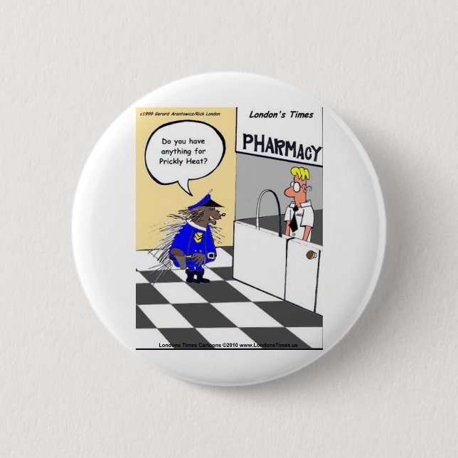 Porcupine Police Funny Gifts Tees & Collectibles 6 Cm Round Badge (Front)