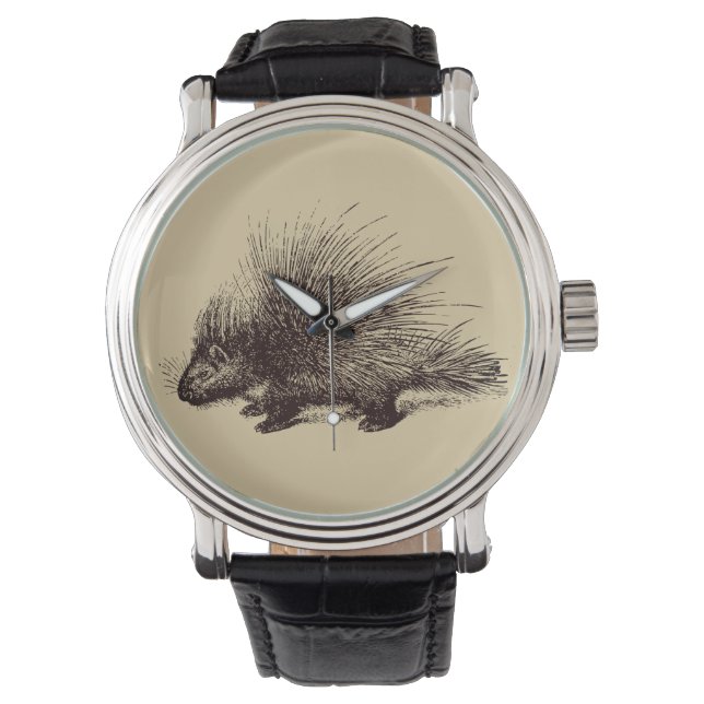 porcupine Vintage illustration Watch (Front)