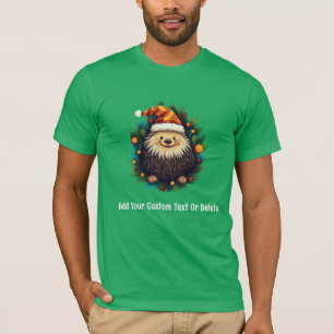 Porcupine Xmas Light Santa Porcupine Christmas T-Shirt