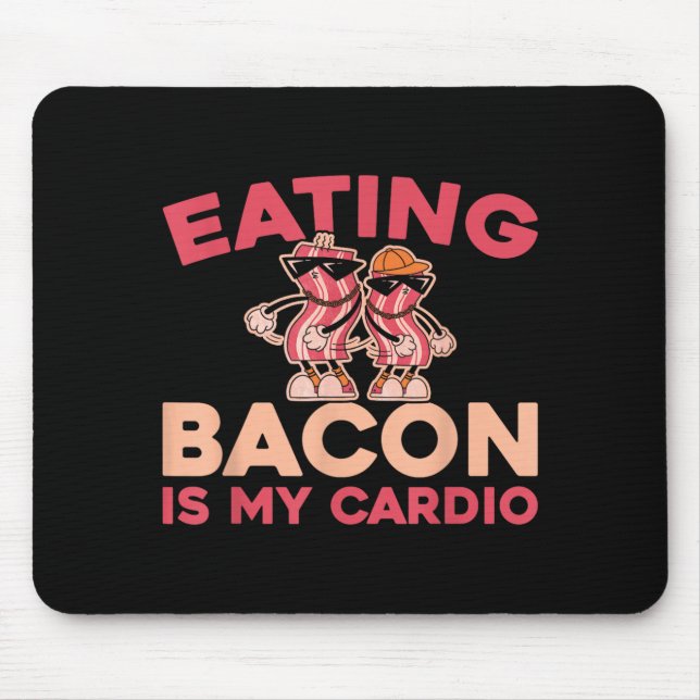 Pork Bacon - Bbq Meat Breakfast Barbeque Funny Mouse Pad (Front)
