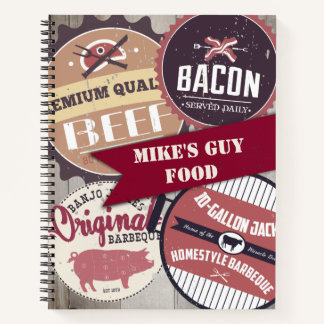 Pork beef bacon meat personal cookbook recipe notebook