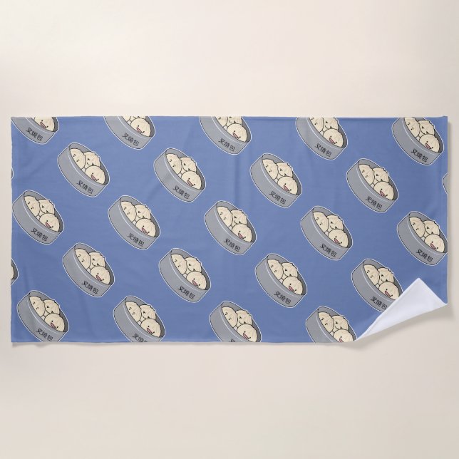 Pork Bun dim sum Chinese breakfast steamed bbq bun Beach Towel (Front)