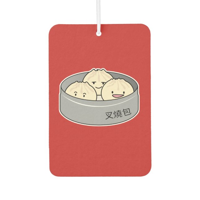 Pork Bun dim sum Chinese breakfast steamed bbq bun Car Air Freshener (Front)