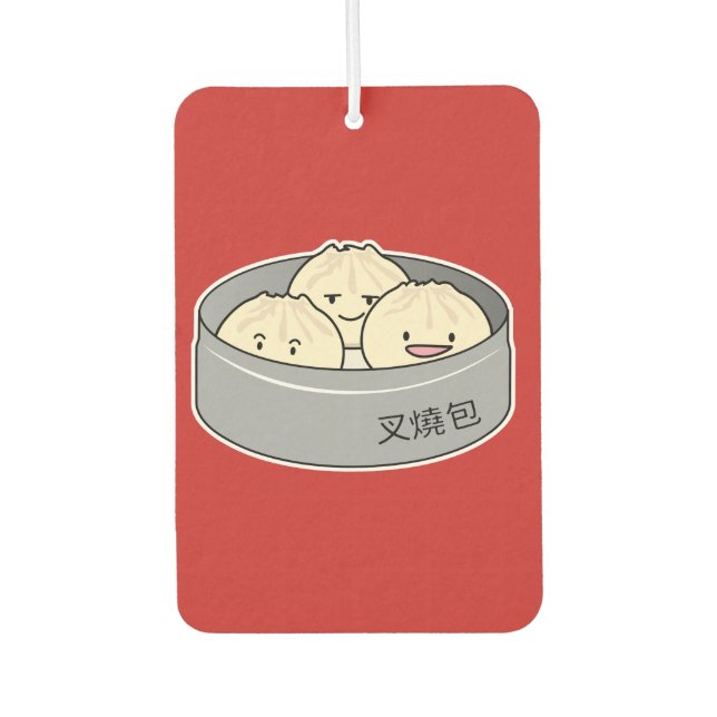 Pork Bun dim sum Chinese breakfast steamed bbq bun Car Air Freshener (Front)
