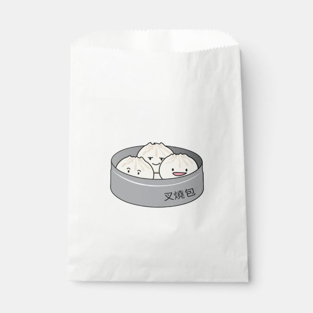 Pork Bun dim sum Chinese breakfast steamed bbq bun Favour Bags (Front)