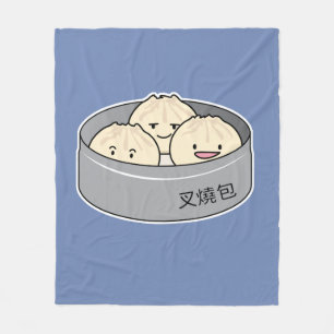 Pork Bun dim sum Chinese breakfast steamed bbq bun Fleece Blanket