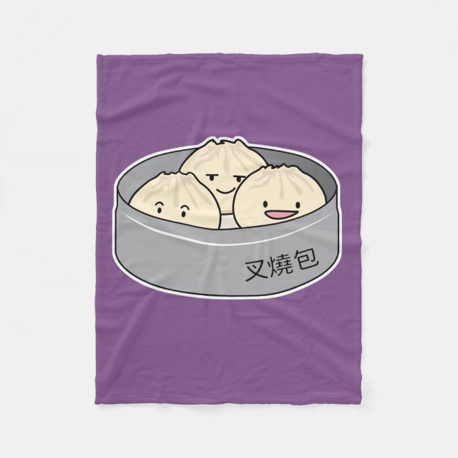 Pork Bun dim sum Chinese breakfast steamed bbq bun Fleece Blanket (Front)
