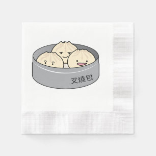 Pork Bun dim sum Chinese breakfast steamed bbq bun Napkin