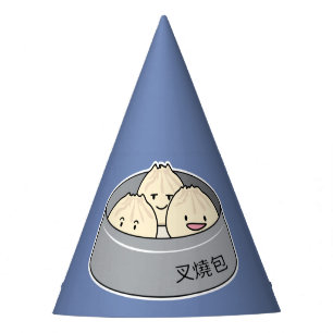 Pork Bun dim sum Chinese breakfast steamed bbq bun Party Hat