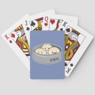 Pork Bun dim sum Chinese breakfast steamed bbq bun Playing Cards