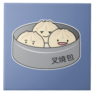 Pork Bun dim sum Chinese breakfast steamed bbq bun Tile