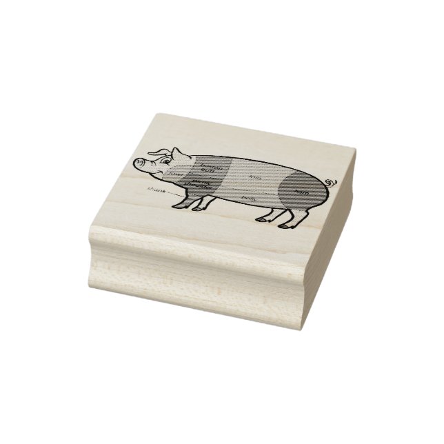 Pork Butcher Chart (2) Rubber Stamp (Stamp)