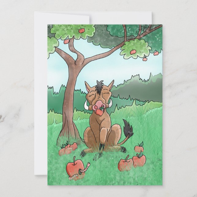 Pork Chop and her apples Thank You Card (Front)