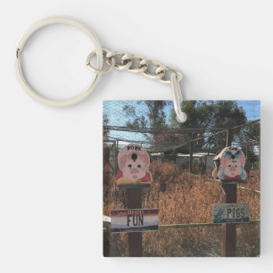 Pork Chop, Fun Pigs, Idaho Funny Signs Key Ring