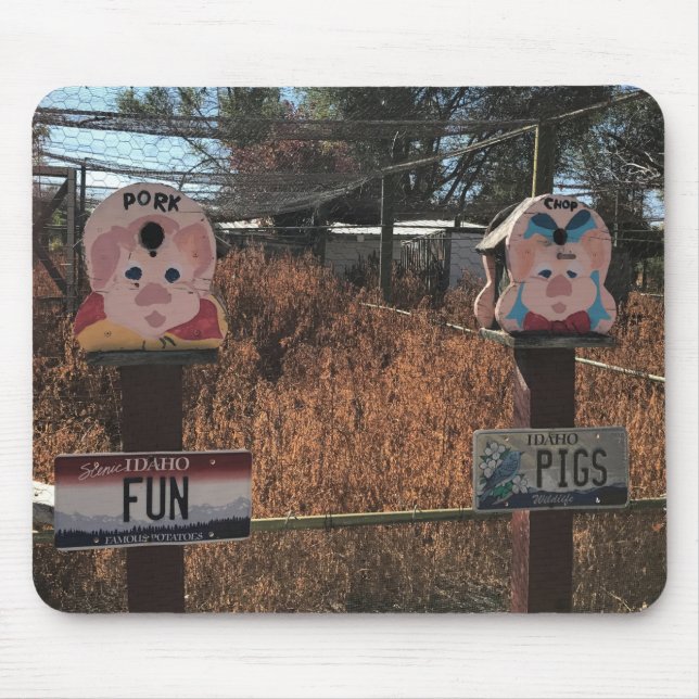 Pork Chop, Fun Pigs, Idaho Funny Signs Mouse Pad (Front)