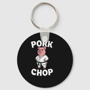 Pork Chop Funny Karate Pig Martial Arts Key Ring