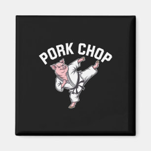Pork Chop - Funny Pig Karate Pun  Magnet