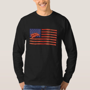 Pork Grilling USA Bacon American Flag  Bacon T-Shirt