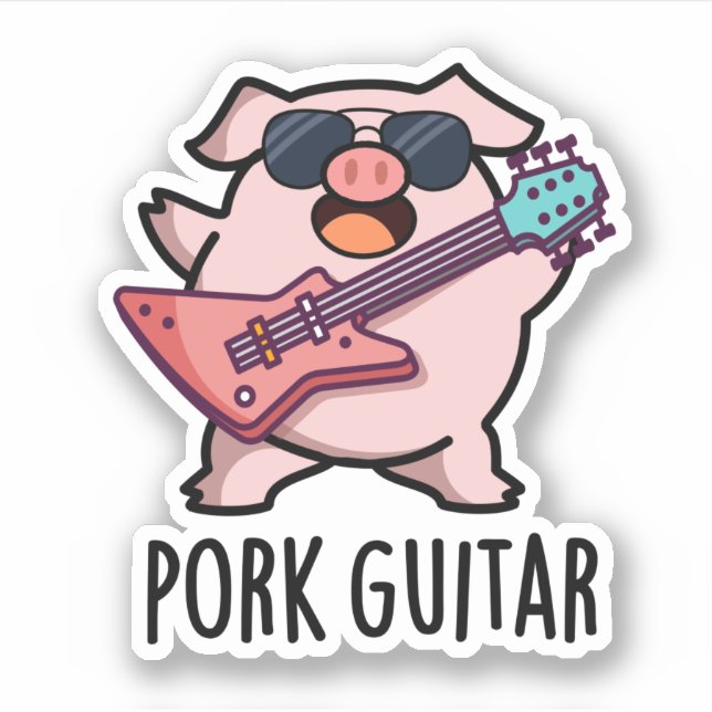 Pork Guitar Funny Rock Guitar Pig Pun (Front)