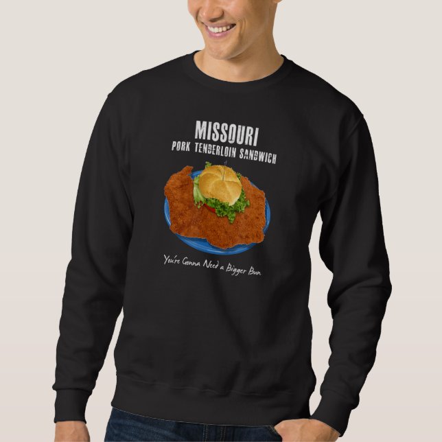 Pork Loin Sandwich Deep Fried Cutlet Hamburger Bun Sweatshirt (Front)