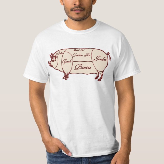 Pork Meat Cuts Diagram Chart Shirt (Front)
