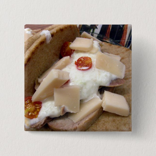 Pork pita sandwich 15 cm square badge (Front)