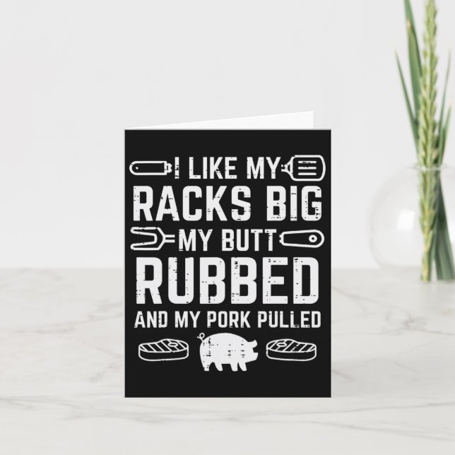 Pork Racks Big Rubbed Pulled Bbq Byrbecue Grilling Card (Front)