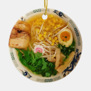 Pork Ramen Noodle Soup Ceramic Tree Decoration