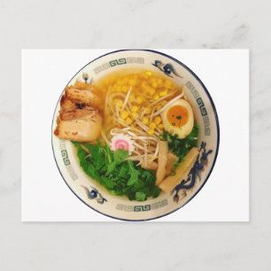 Pork Ramen Noodle Soup Postcard