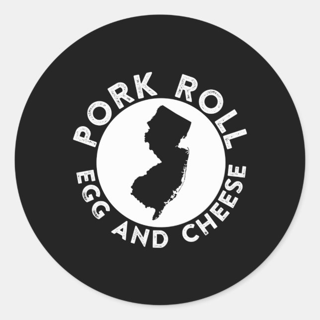 Pork Roll Egg And Cheese Authentic Nj Jersey Food Classic Round Sticker (Front)
