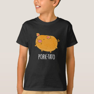 Pork-tato Funny Potato Pun Dark BG T-Shirt