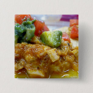 Pork tostada 15 cm square badge