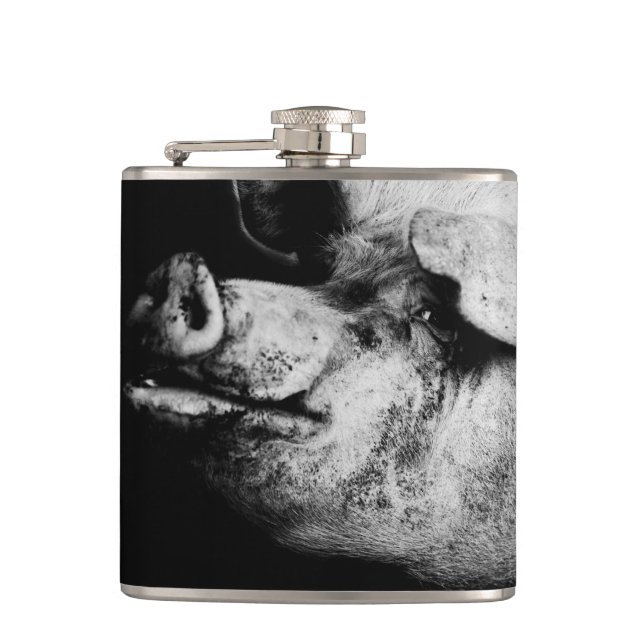 porker portrait hip flask (Front)