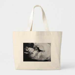 porker portrait large tote bag