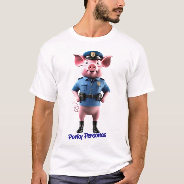 Porky Personas fun pig characters T-Shirt (Front)