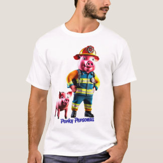 Porky Personas fun pig characters T-Shirt