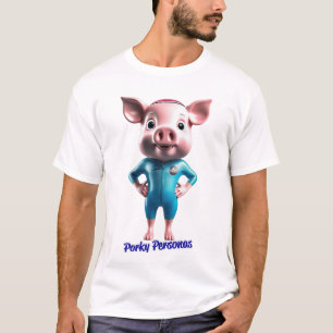 Porky Personas funny Pig characters. Swimmer T-Shirt