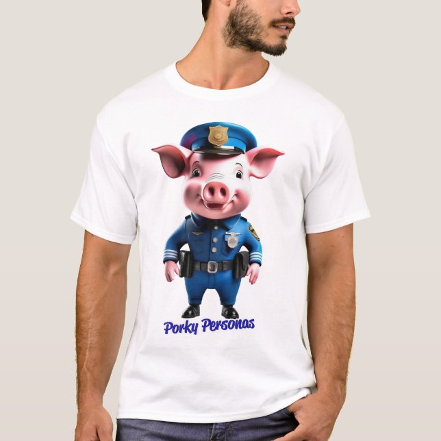 Porky Personas funny Pig characters T-Shirt (Front)