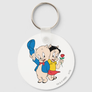 Porky Pig and Petunia Key Ring