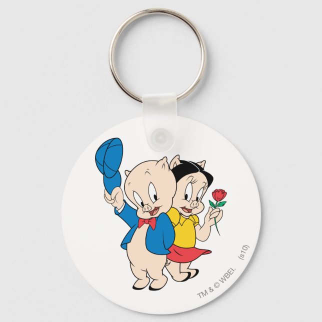 Porky Pig and Petunia Key Ring (Front)
