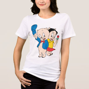 Porky Pig and Petunia Tri-Blend Shirt