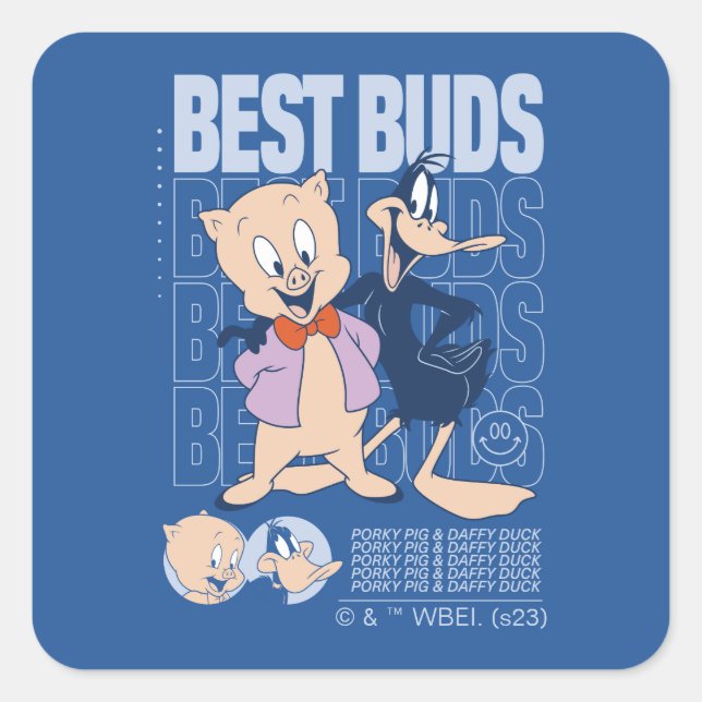 Porky Pig & DAFFY DUCK™ Best Buds Square Sticker (Front)