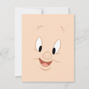 Porky Pig Smiling Face Card