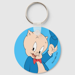 Porky Pig   Waving Hat Key Ring