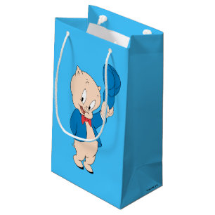 Porky Pig   Waving Hat Small Gift Bag