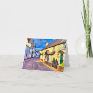 Porlock High Street Somerset Art Card