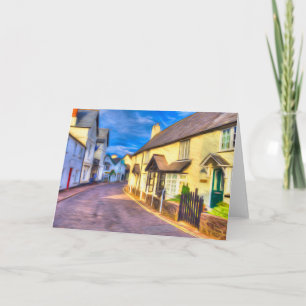 Porlock High Street Somerset Art Card