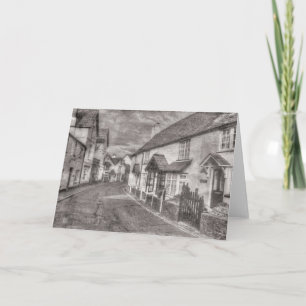 Porlock High Street Vintage Card