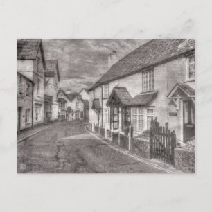 Porlock High Street Vintage Holiday Postcard